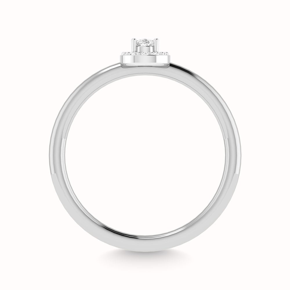 Diamond 1/3 Ct.Tw. Round and Princess Cut Engagement Ring in 14K White Gold