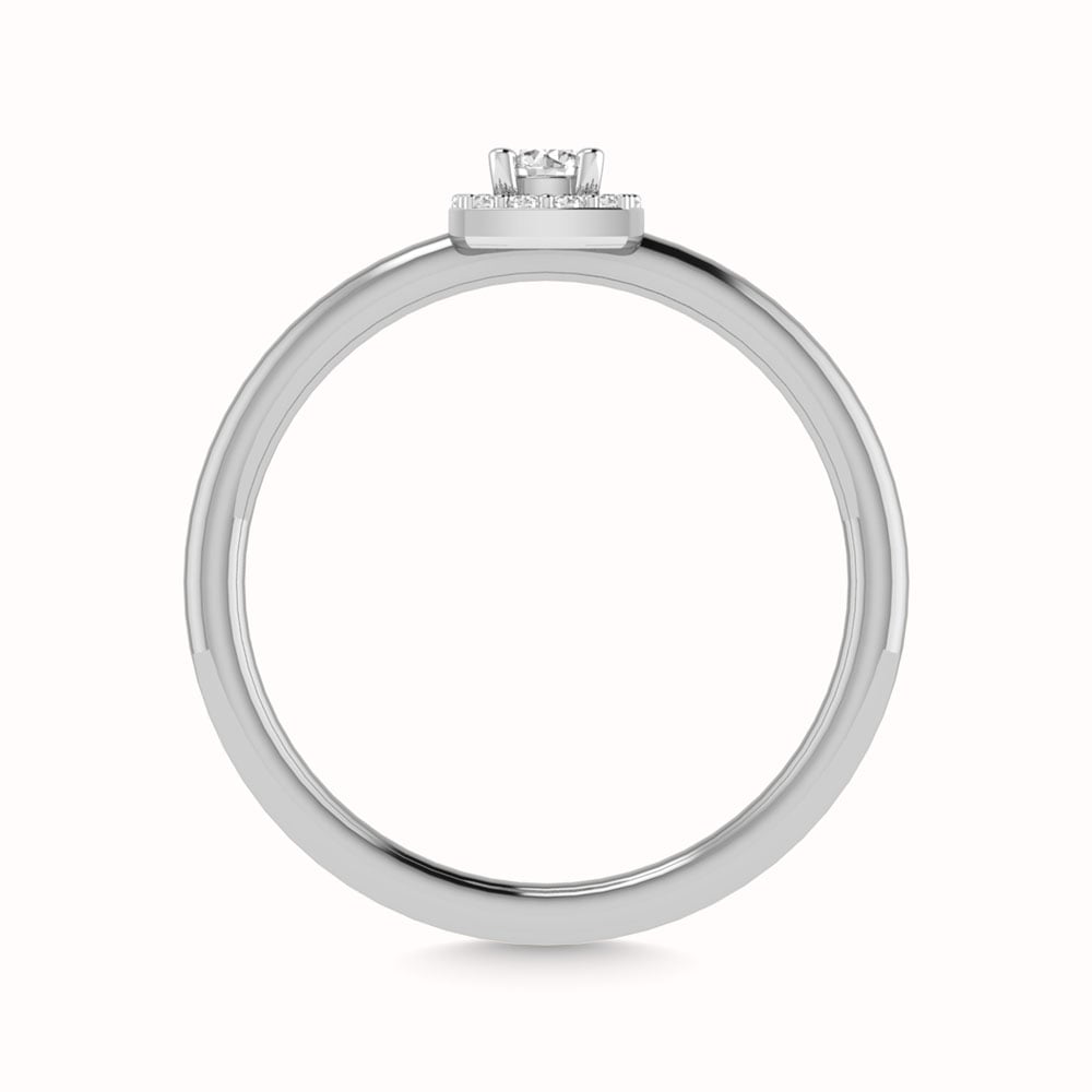 Diamond 1/3 Ct.Tw. Round and Cushion Cut Engagement Ring in 14K White Gold