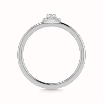 Diamond 1/3 Ct.Tw. Round and Cushion Cut Engagement Ring in 14K White Gold