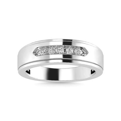 Diamond 1/4 Ct.Tw. Men?s Wedding Band in 14K White Gold