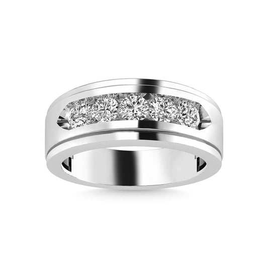Diamond 1 Ct.Tw. Men?s Wedding Band in 14K White Gold