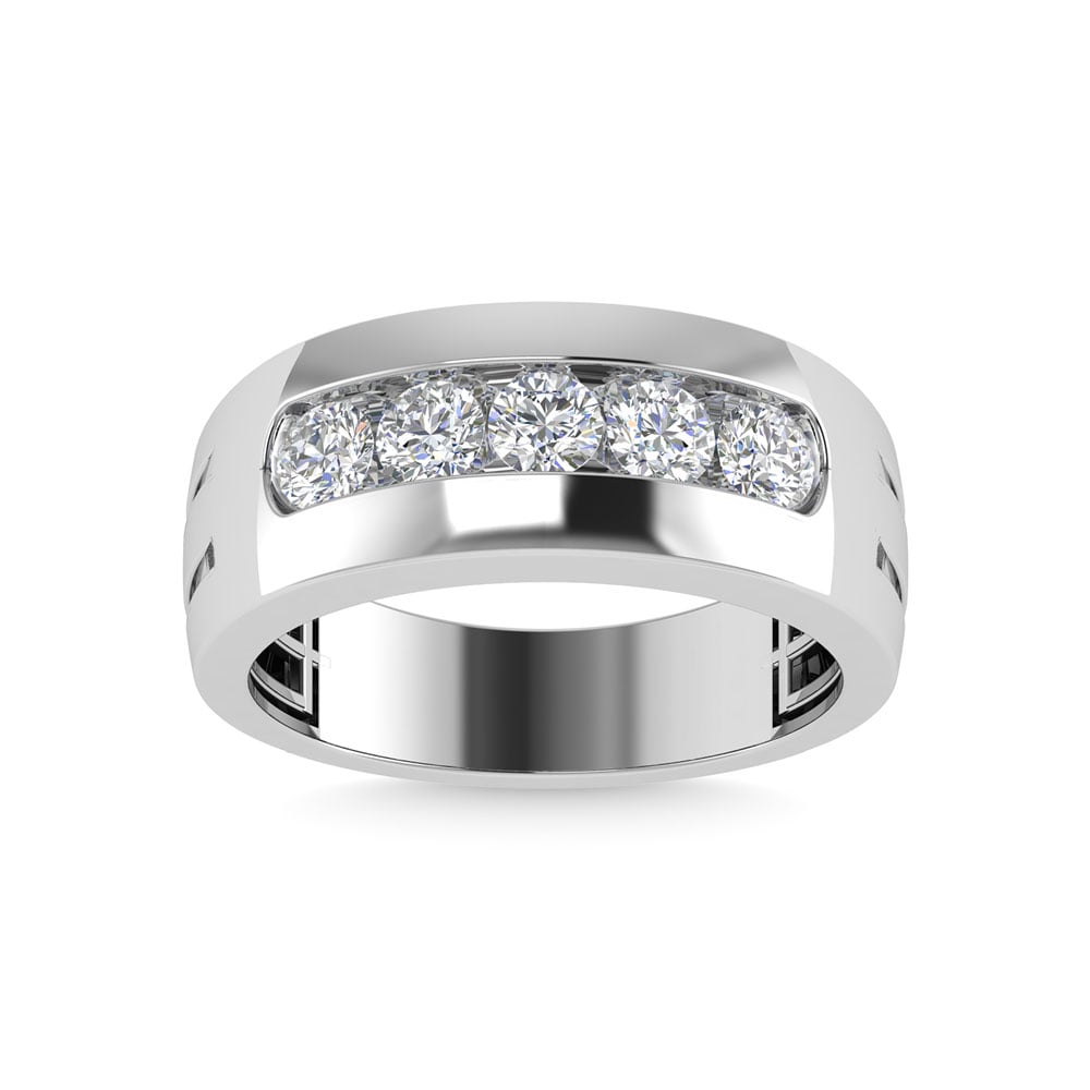 Diamond 1 Ct.Tw.Men?s Wedding Band in 10K White Gold