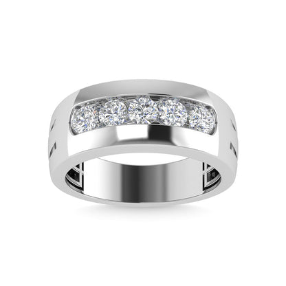 Diamond 1 Ct.Tw.Men?s Wedding Band in 10K White Gold