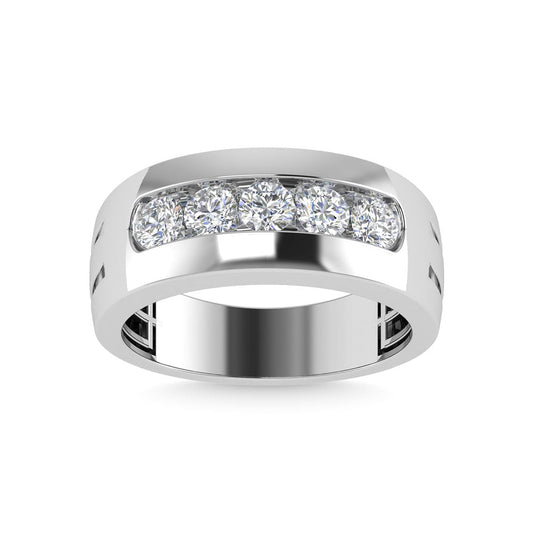 Diamond 1 Ct.Tw.Men?s Wedding Band in 10K White Gold