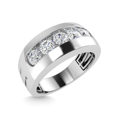 Diamond 1 Ct.Tw.Men?s Wedding Band in 10K White Gold