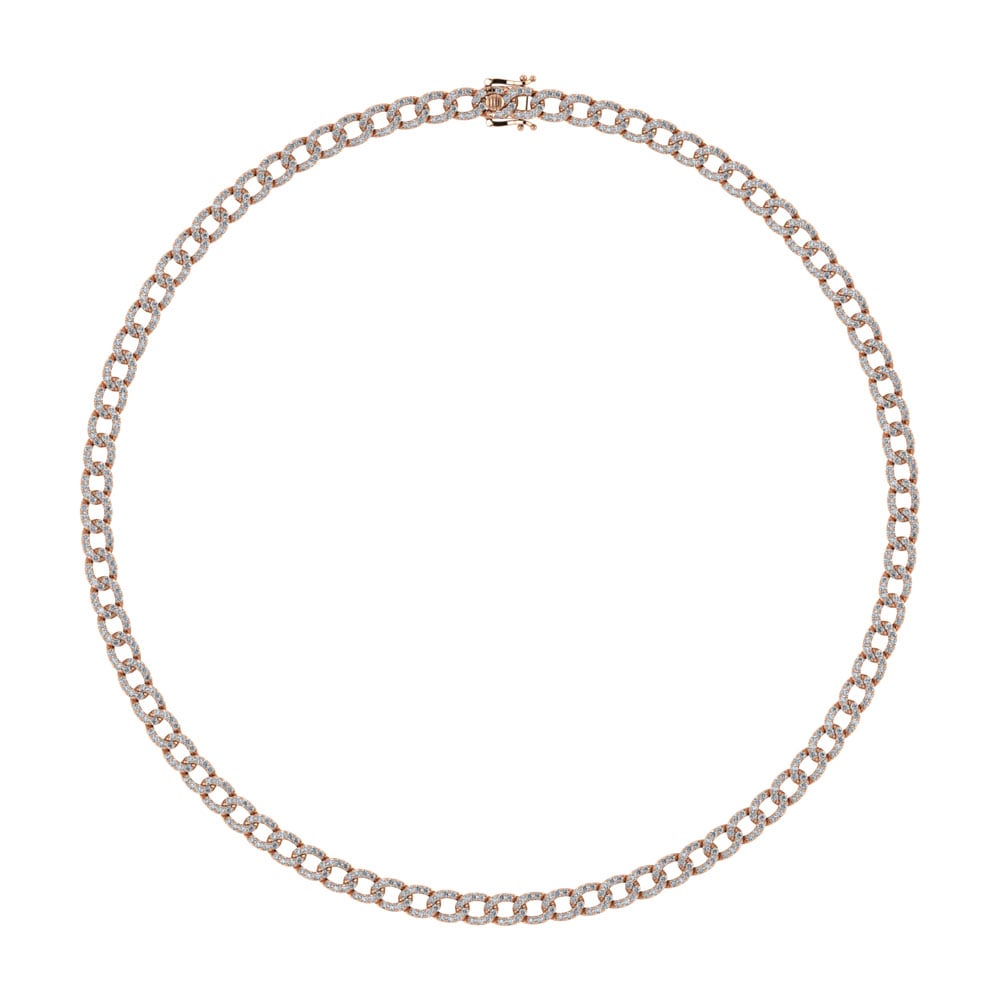 Diamond 7 5/8 Ct.Tw. Cuban Necklace in 14K Rose Gold