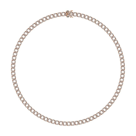 Diamond 7 5/8 Ct.Tw. Cuban Necklace in 14K Rose Gold