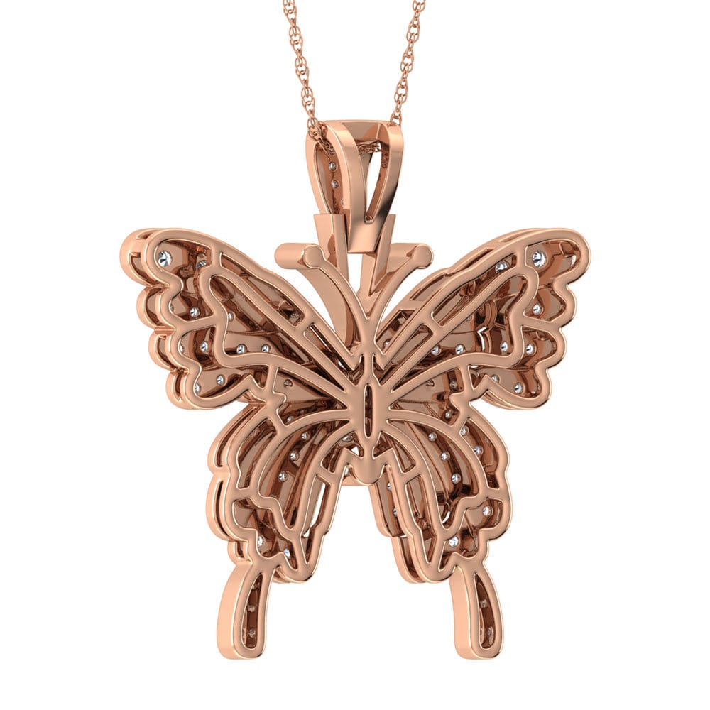 Diamond 1 Ct.Tw. Butterfly Pendant in 10K Two Tone