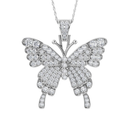 Diamond 1 7/8 Ct.Tw. Butterfly Pendant in 10K White Gold