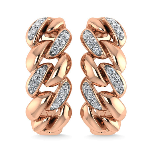 Diamond 1/10 Ct.Tw. J Earrings in 14K Rose Gold