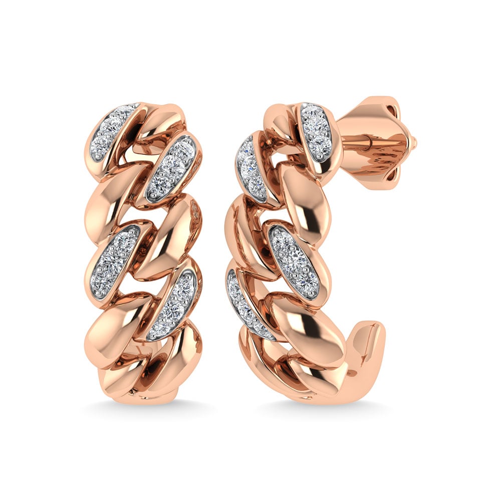 Diamond 1/10 Ct.Tw. J Earrings in 14K Rose Gold