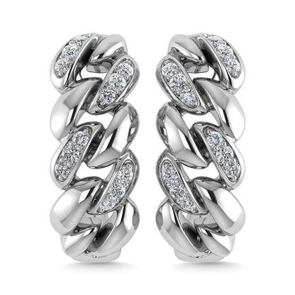 Diamond 1/10 Ct.Tw. J Earrings in 14K White Gold
