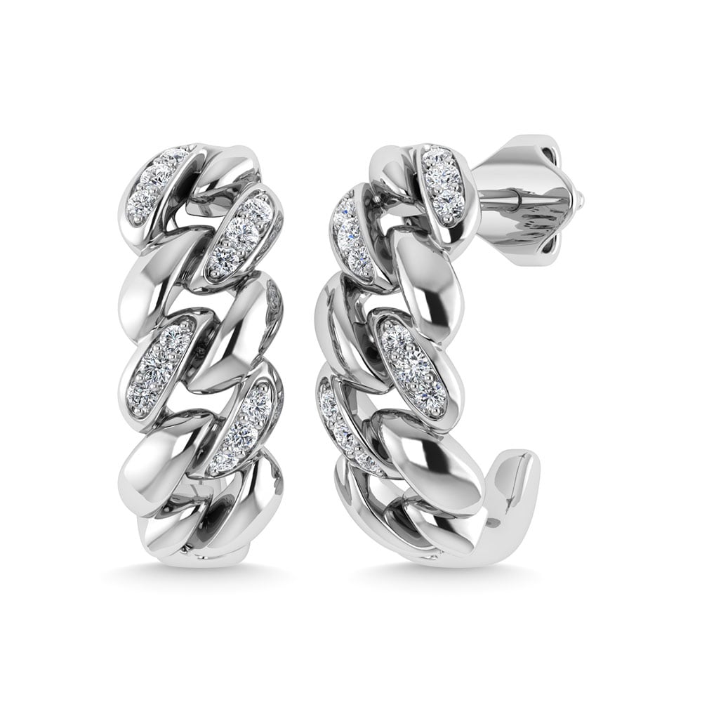 Diamond 1/10 Ct.Tw. J Earrings in 14K White Gold