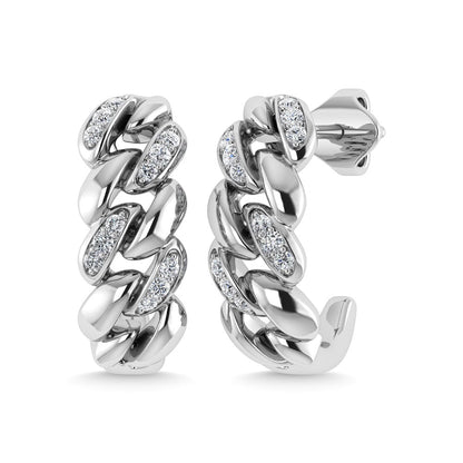 Diamond 1/10 Ct.Tw. J Earrings in 14K White Gold