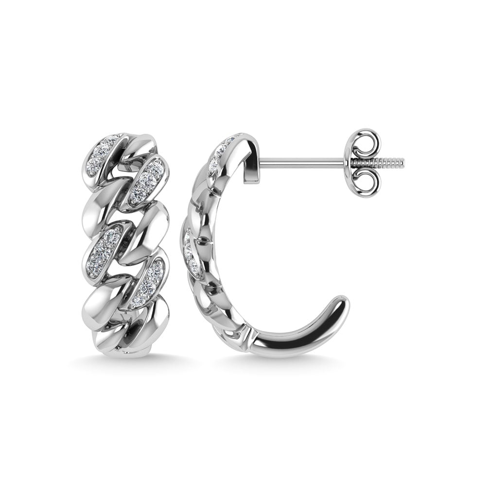 Diamond 1/10 Ct.Tw. J Earrings in 14K White Gold