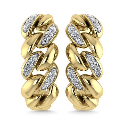 Diamond 1/10 Ct.Tw. J Earrings in 14K Yellow Gold