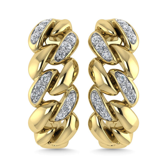 Diamond 1/10 Ct.Tw. J Earrings in 14K Yellow Gold