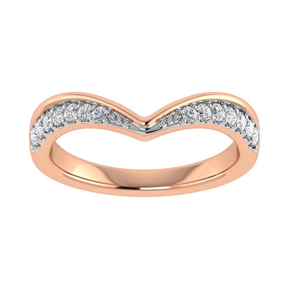 14K Rose Gold 1/5 Ct.Tw. Diamond Chevron Band