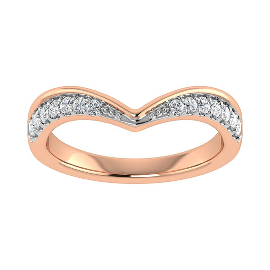 14K Rose Gold 1/5 Ct.Tw. Diamond Chevron Band