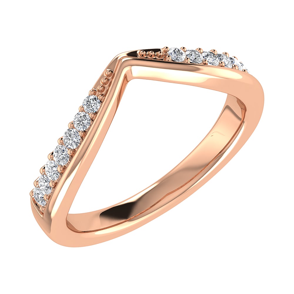 14K Rose Gold 1/5 Ct.Tw. Diamond Chevron Band