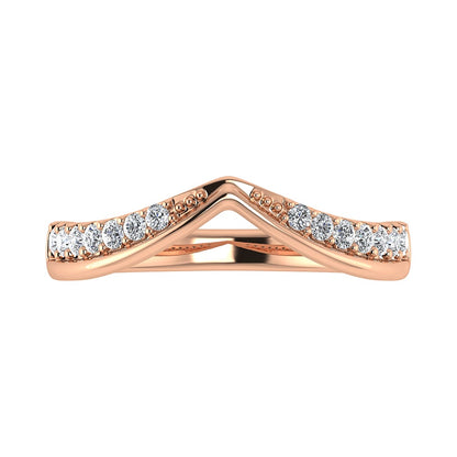 14K Rose Gold 1/5 Ct.Tw. Diamond Chevron Band