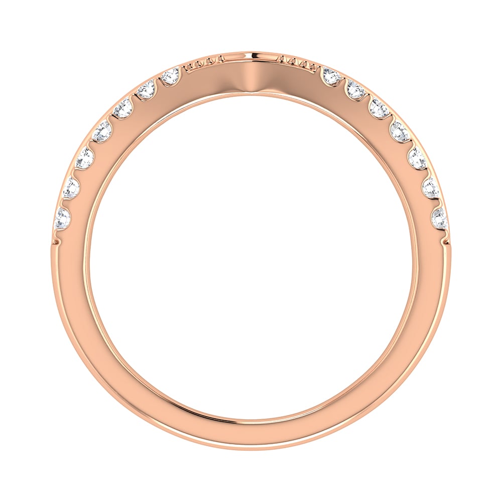 14K Rose Gold 1/5 Ct.Tw. Diamond Chevron Band