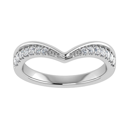 14K White Gold 1/5 Ct.Tw. Diamond Chevron Band