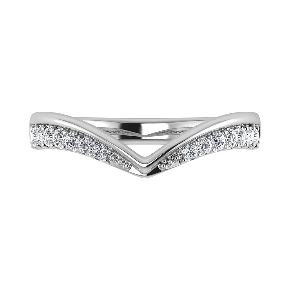 14K White Gold 1/5 Ct.Tw. Diamond Chevron Band