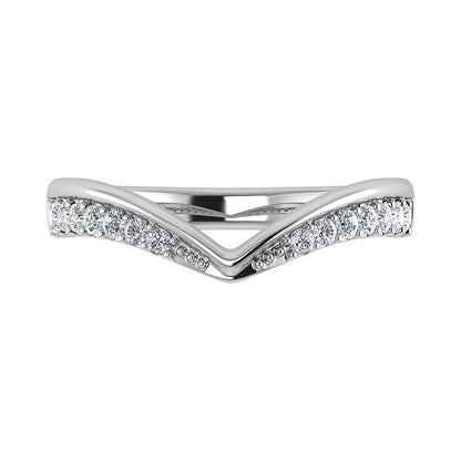 14K White Gold 1/5 Ct.Tw. Diamond Chevron Band