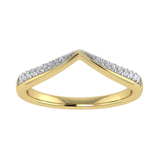 14K Yellow Gold 1/5 Ct.Tw. Diamond Chevron Band