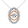 10K Two Tone 1/5 Ct Ct.Tw. Diamond Oval Shape Shimmering Pendant
