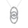 10K White Gold 1/4 Ct Ct.Tw. Diamond Interlinked Oval Shape Pendant