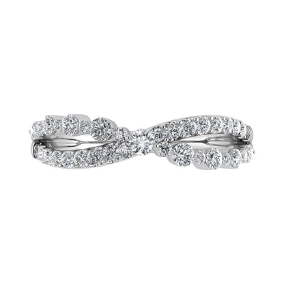 10K White Gold 1/2 Ct Ct.Tw. Diamond Crossover Ring