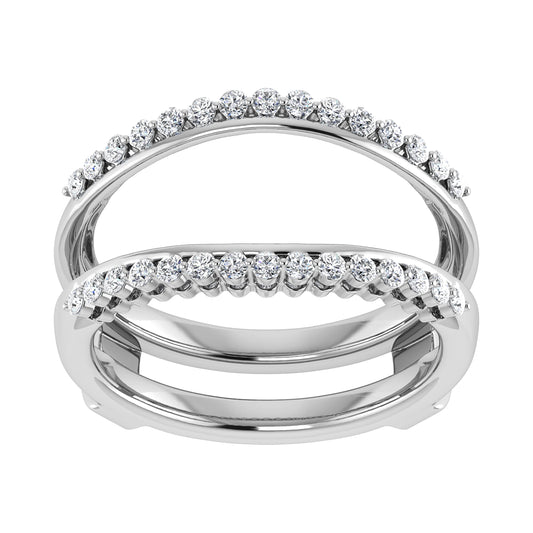14K White Gold 1/2 Ct.Tw. Diamond Chevron Guard Ring