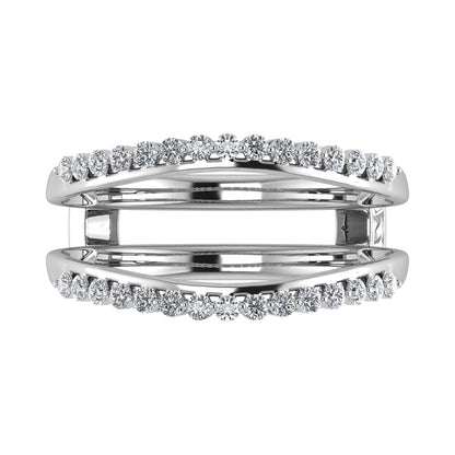 14K White Gold 1/2 Ct.Tw. Diamond Chevron Guard Ring