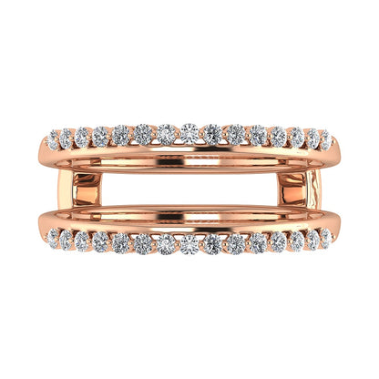 10K Pink Gold 1/4 Ct.Tw. Diamond Guard Ring