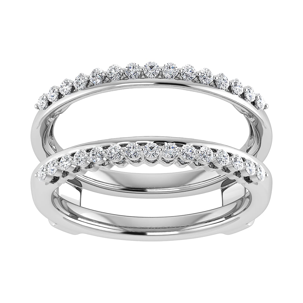 10K White Gold 1/4 Ct.Tw. Diamond Guard Ring
