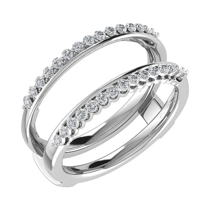 10K White Gold 1/4 Ct.Tw. Diamond Guard Ring
