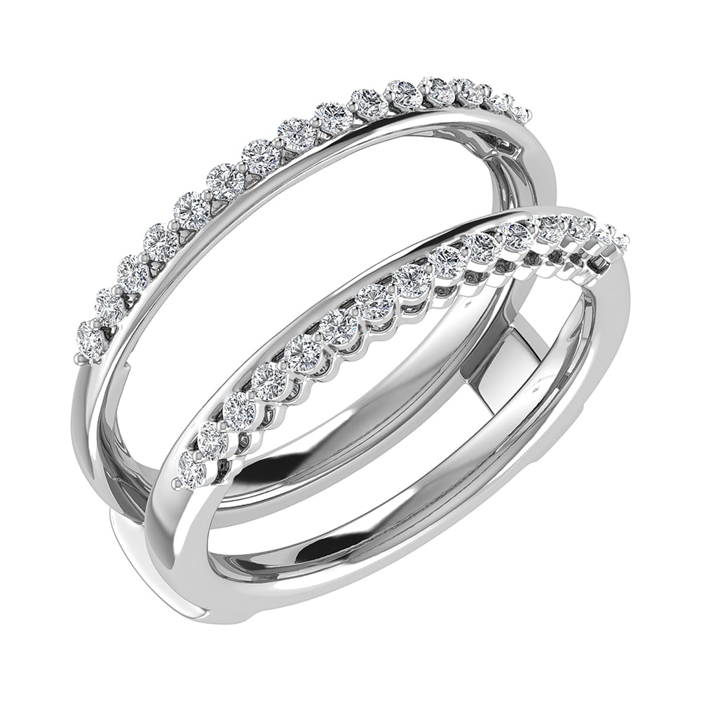 14K White Gold 1/2 Ct.Tw. Diamond Guard Ring