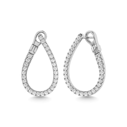 Diamond 1 Ct.Tw. Hoop Earrings in 14K White Gold
