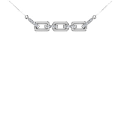 10K White Gold 1/10 Ct.Tw. Diamond Cuban Link Necklace