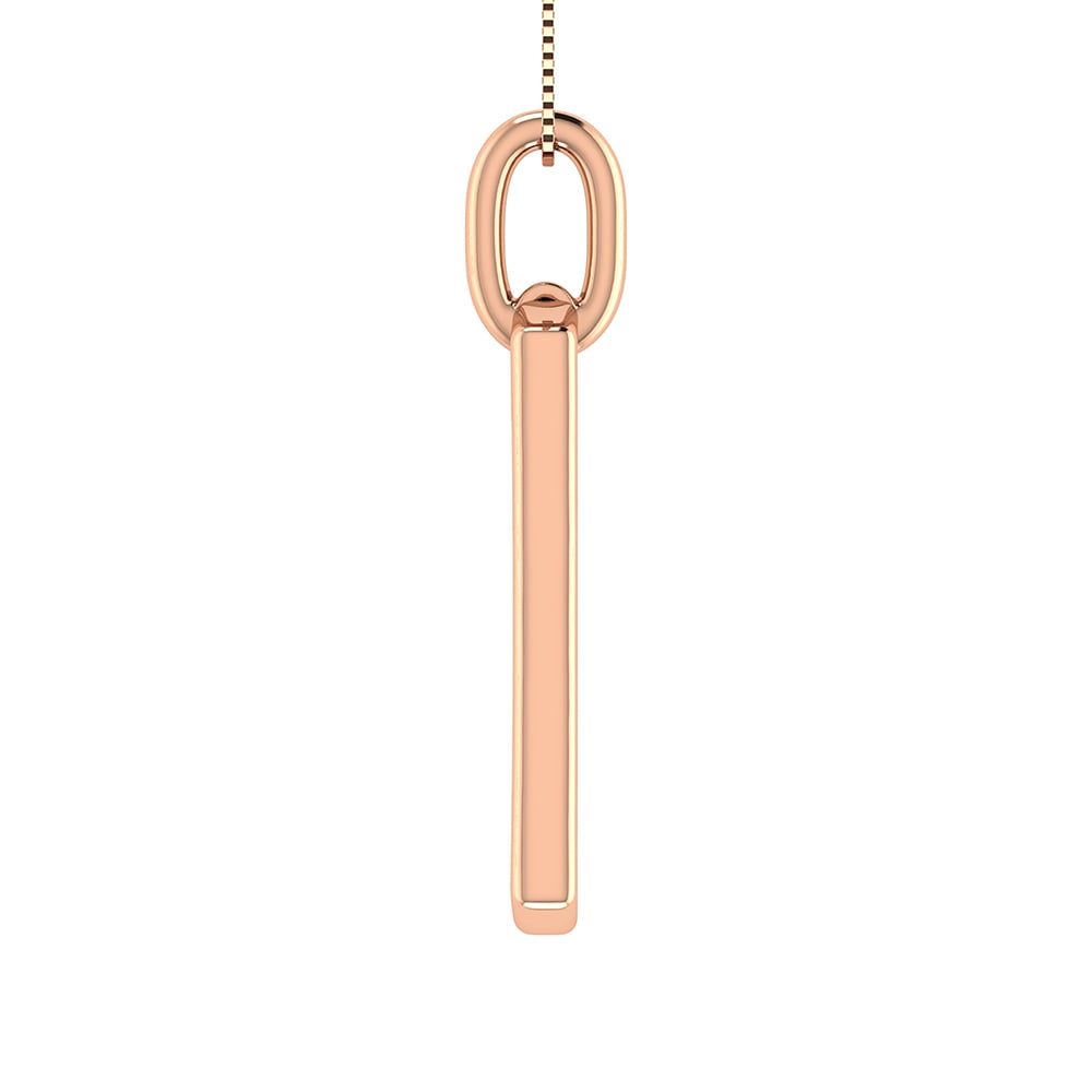 10K Pink Gold 1/6 Ct.Tw. Round Diamond Paper Clip Pendant