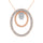 14K Pink Gold 1/2 Ct.Tw. Round Diamond Double Oval Shape Pendant