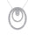 14K White Gold 1/2 Ct.Tw. Round Diamond Double Oval Shape Pendant