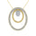 14K Yellow Gold 1/2 Ct.Tw. Round Diamond Double Oval Shape Pendant