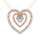 10K Rose Gold 1/2 Ct.Tw. Diamond Double Heart Pendant