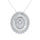 14K White Gold 3/4.Tw. Round and Tapper Diamond Invisible Oval Shape Pendant Pendant