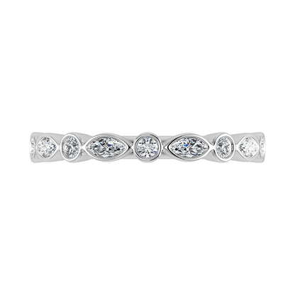 14K White Gold 1/3.Tw. Diamond Stack Band