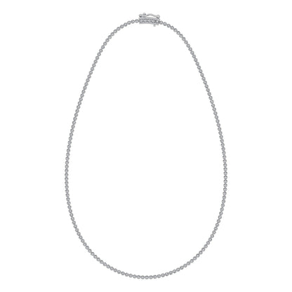 10K White Gold 3 3/8 Ct.Tw. Diamond Tennis Necklace (13 inches + 3 inches extender chain)
