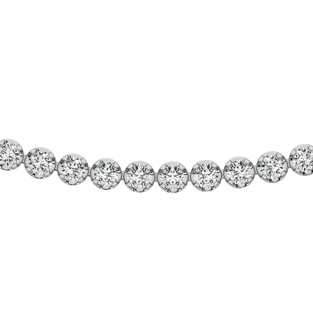10K White Gold 3 3/8 Ct.Tw. Diamond Tennis Necklace (13 inches + 3 inches extender chain)